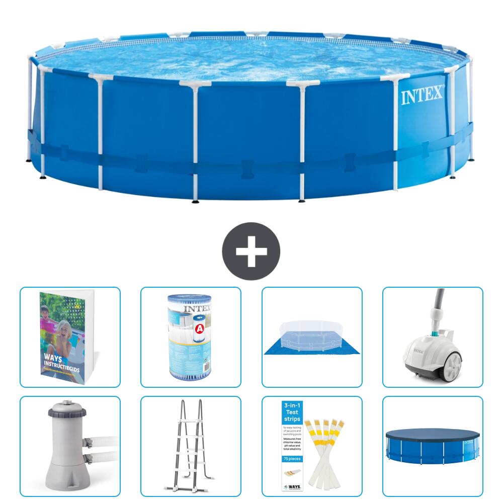 INTEX Basen ze stelażem Okrągły - 457x122 cm - 9-częściowy S549
