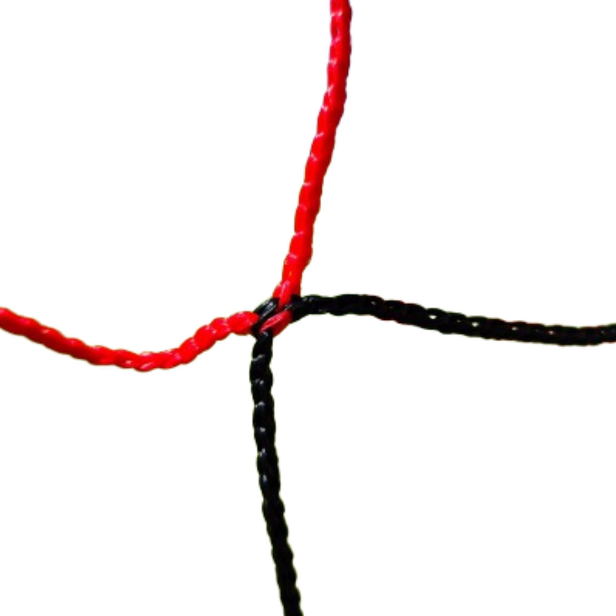 Siatka do piłki nożnej 11-a-side (7,32 x 2,44 m) - czarna/czerwona