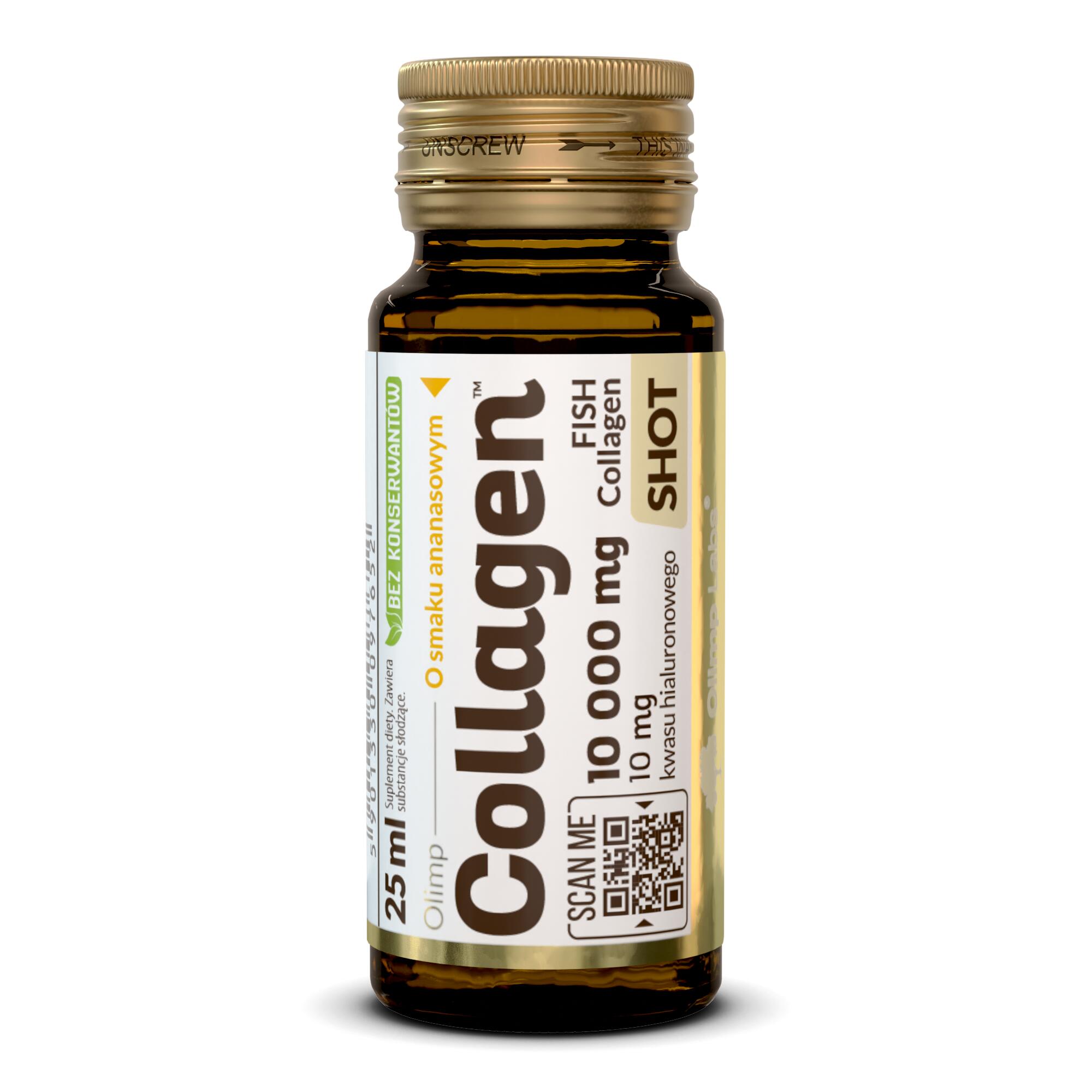 Kolagen Olimp Collagen Shot - 25 ml z sokiem Ampułka szklana Ananas