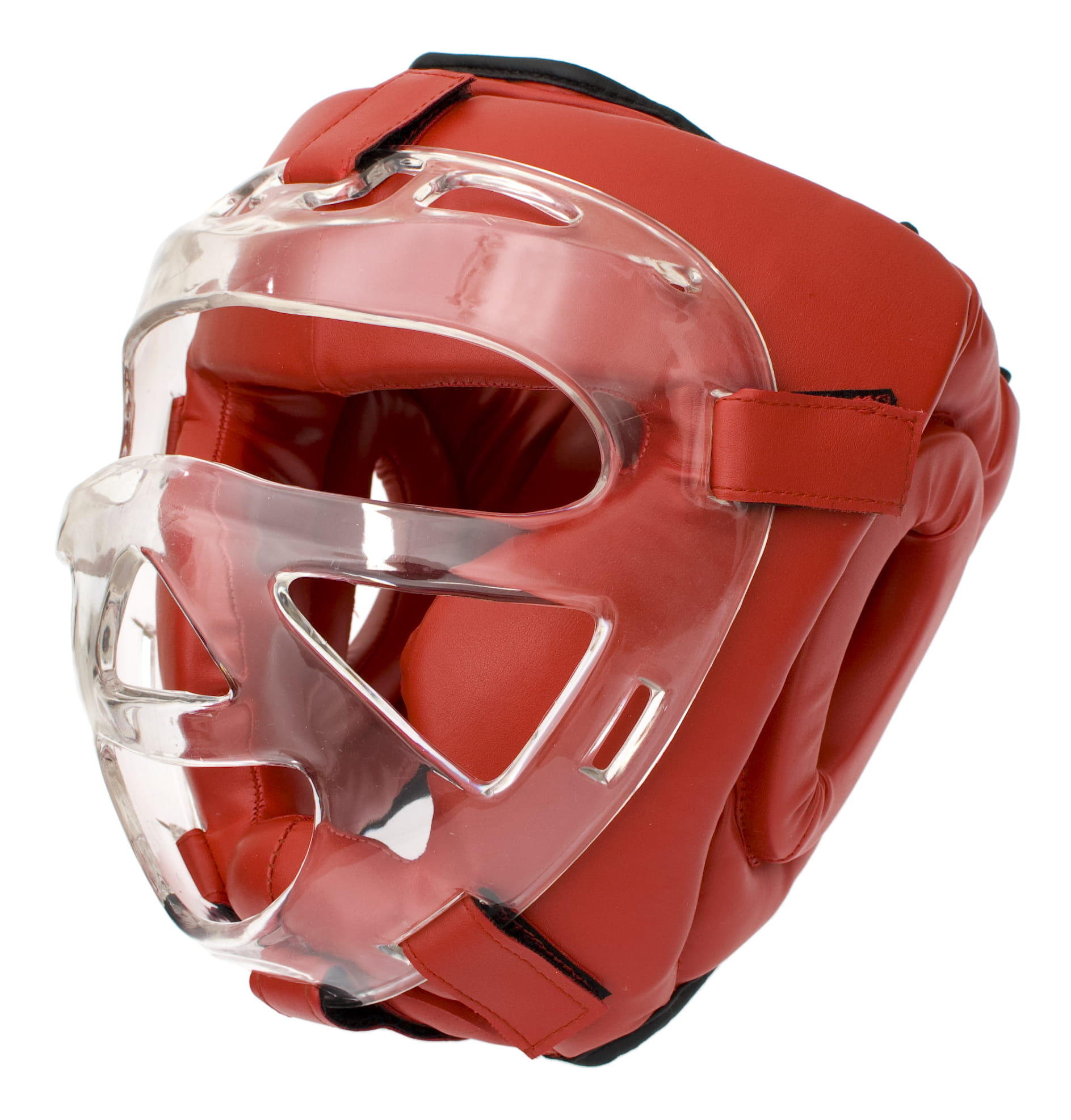 Kask bokserski Evolution Professional Equipment z kratą Full Contact Red