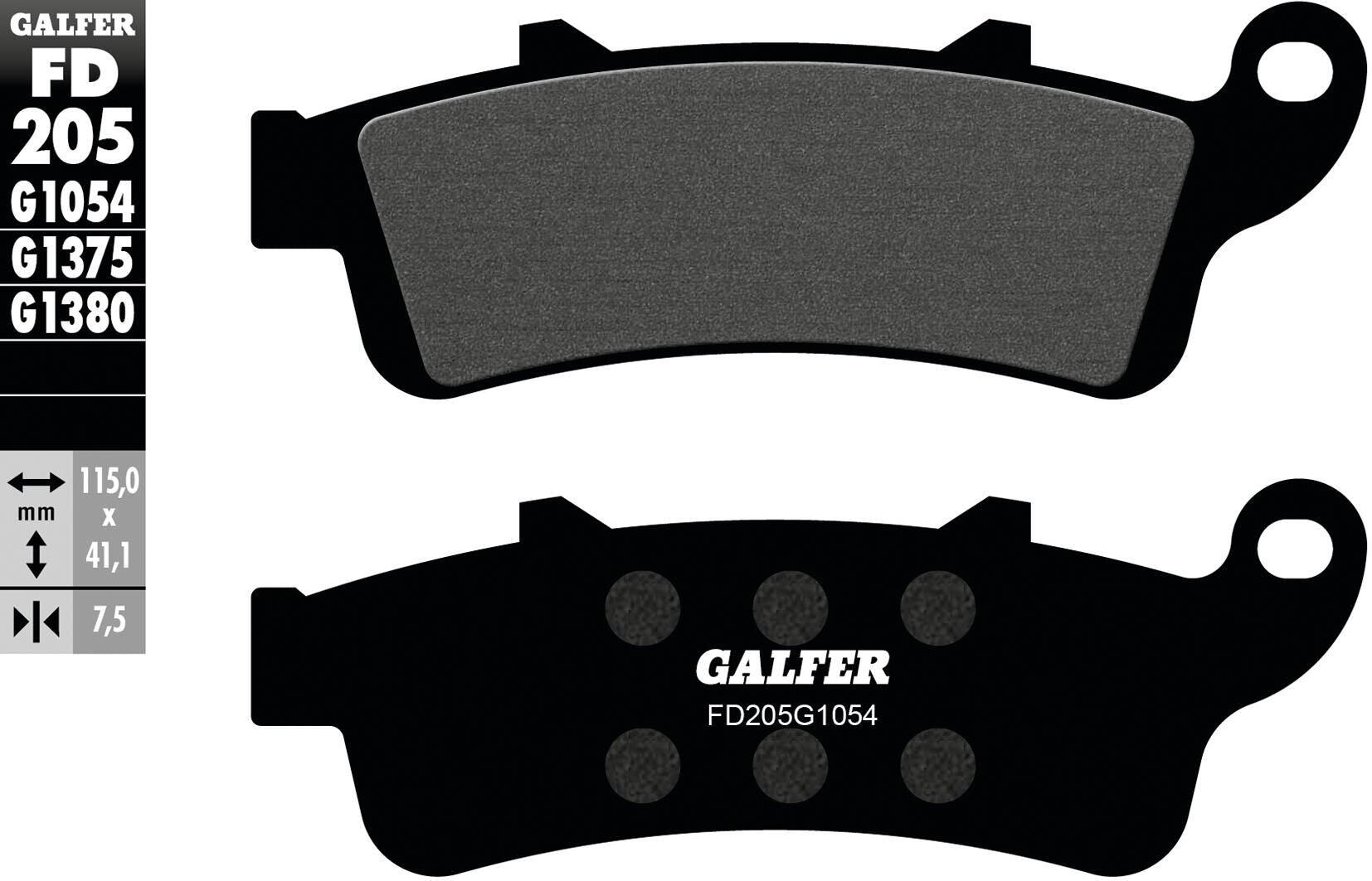 GALFER FD205 klocki hamulcowe organiczne do tarcz