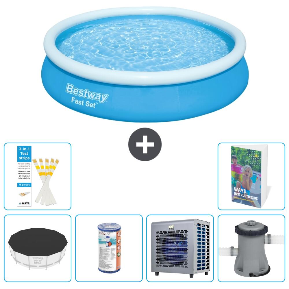 BESTWAY Basen Fast Set Okrągły - 366x76 cm - 7-częściowy S29
