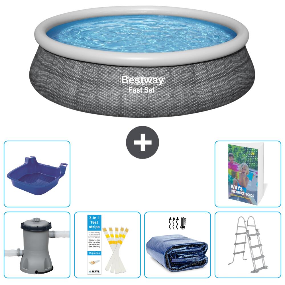 BESTWAY Basen Fast Set Okrągły - 457x107 cm - 7-częściowy S492