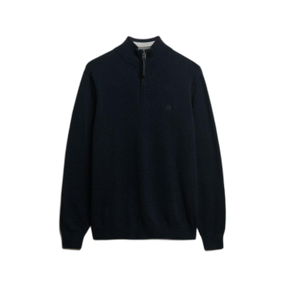 Czarny sweter z kołnierzem typu camionneur Superdry Essentials