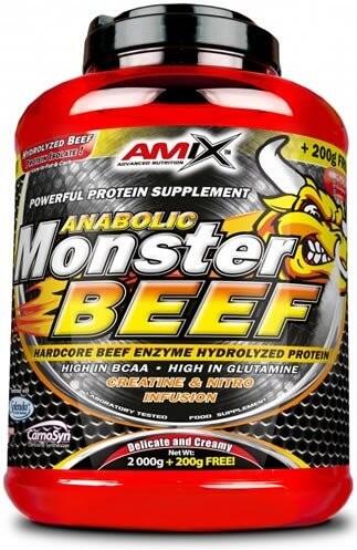 Anabolic Monster BEEF 90% AMIX 2200 g Truskawka - Banan