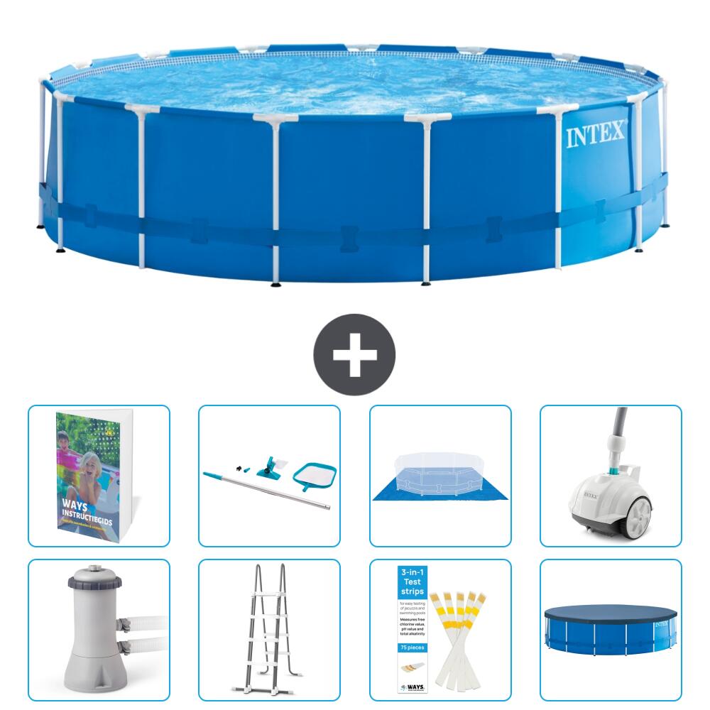 INTEX Basen ze stelażem Okrągły - 457x122 cm - 9-częściowy S605