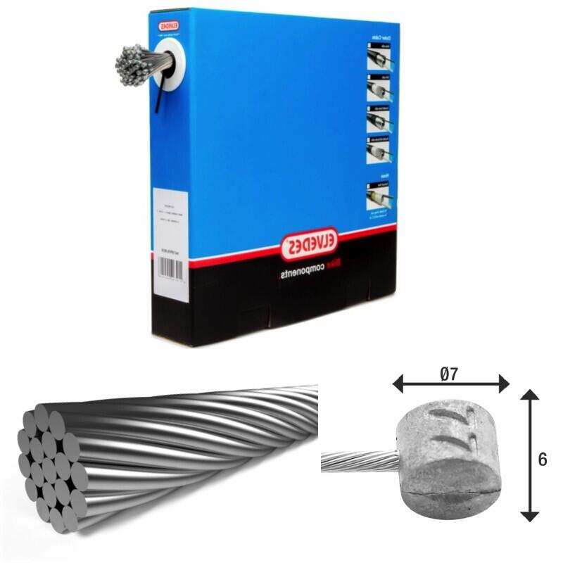 Kable hamulcowe 1x19 stal nierdzewna Ø1 5mm główka T Ø7x6 Elvedes (x100)