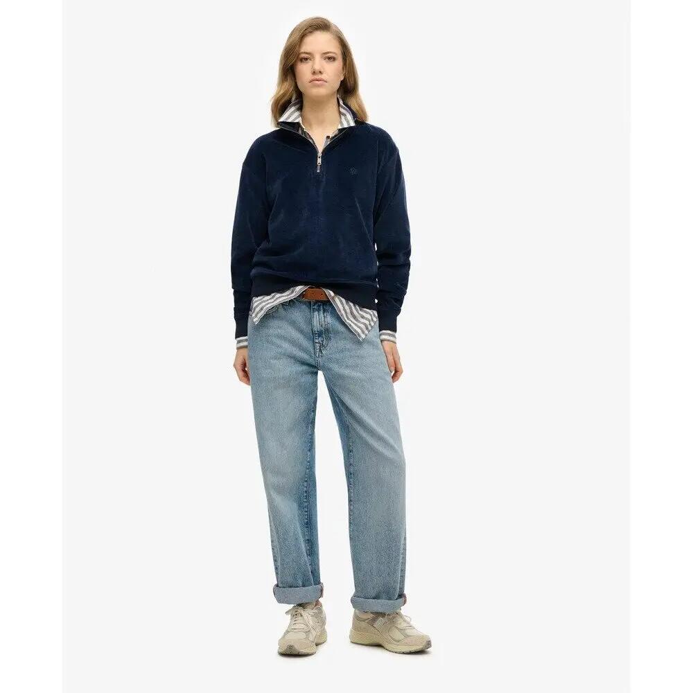 Damska bluza z weluru z zamkiem Superdry