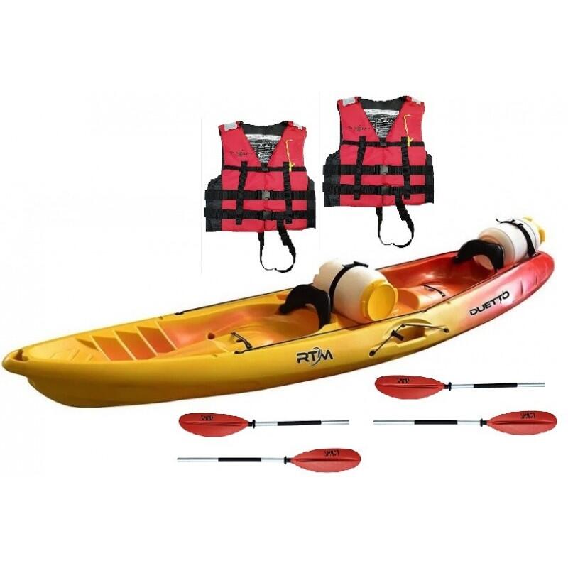 Kajak dwuosobowy sit on top do pływania Rotomod Duetto Pack zestaw