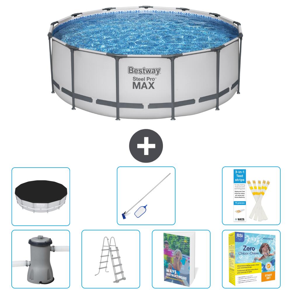 BESTWAY Basen Steel Pro MAX Okrągły - 427x84 cm - 8-częściowy S550