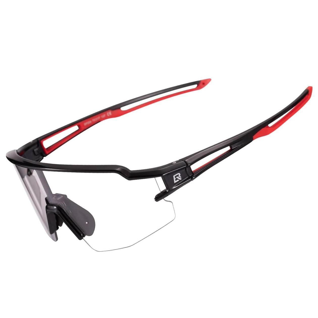 Okulary rowerowe fotochromowe Rockbros 10173 UV400 - czarne i czerwone
