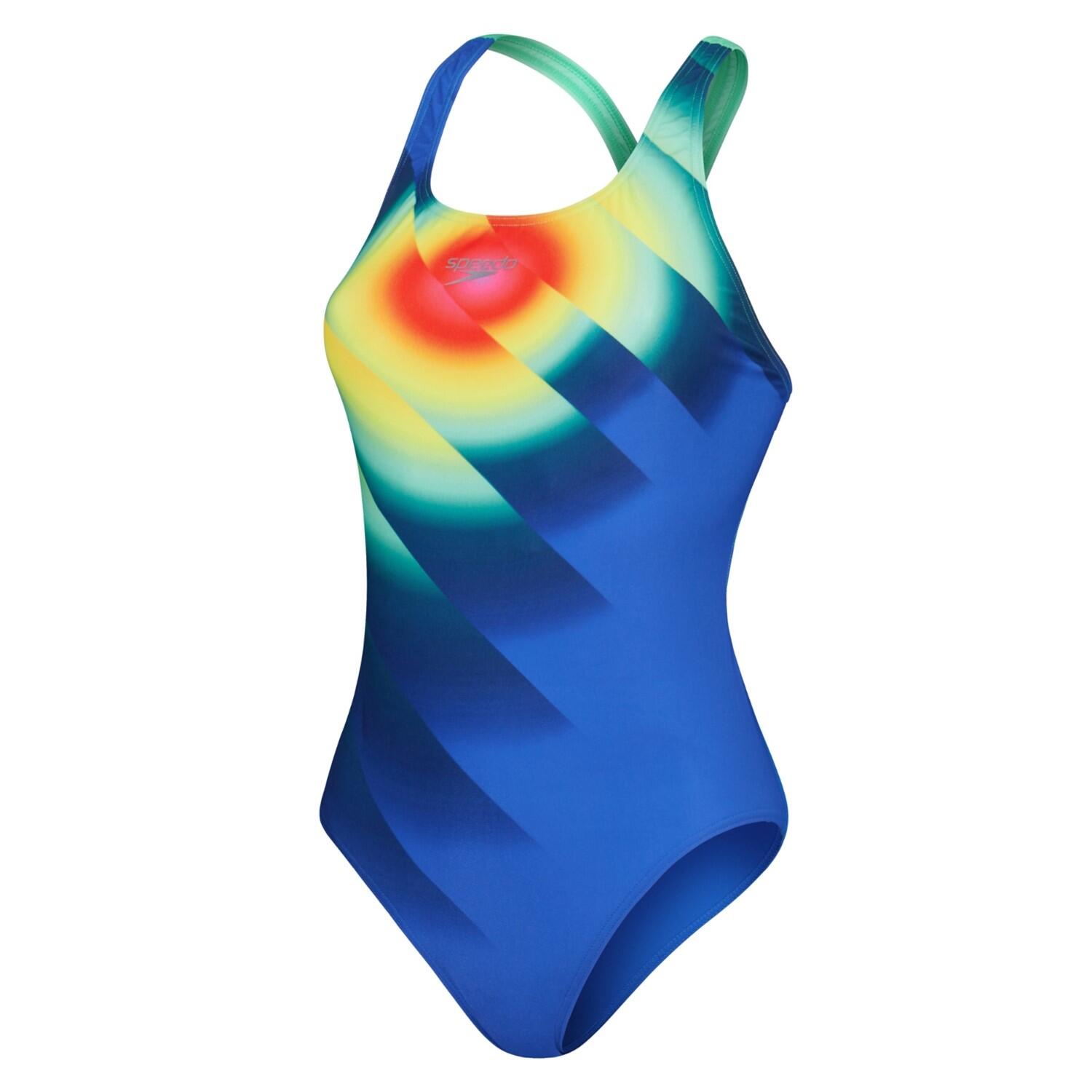 Strój Kąpielowy Speedo Digital Powerback – Niebieski/Zielony – Rozmiar 42