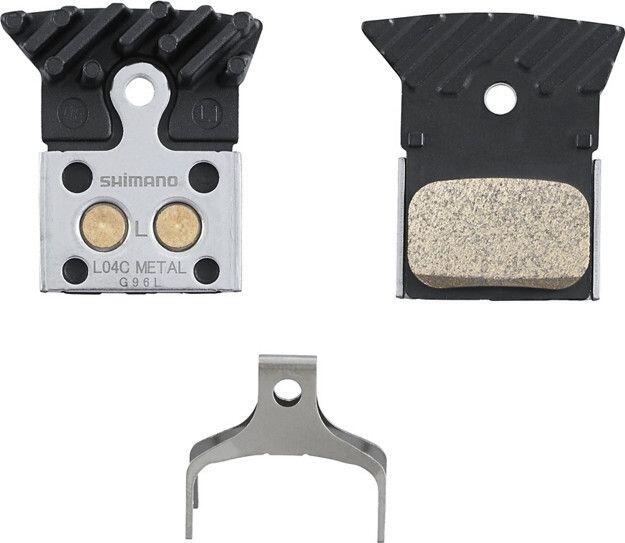 Zestaw metalowych klocków hamulcowych z żeberkami chłodzącymi Shimano L04C