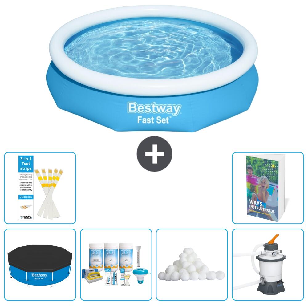 BESTWAY Basen Fast Set Okrągły - 305x66 cm - 7-częściowy S15