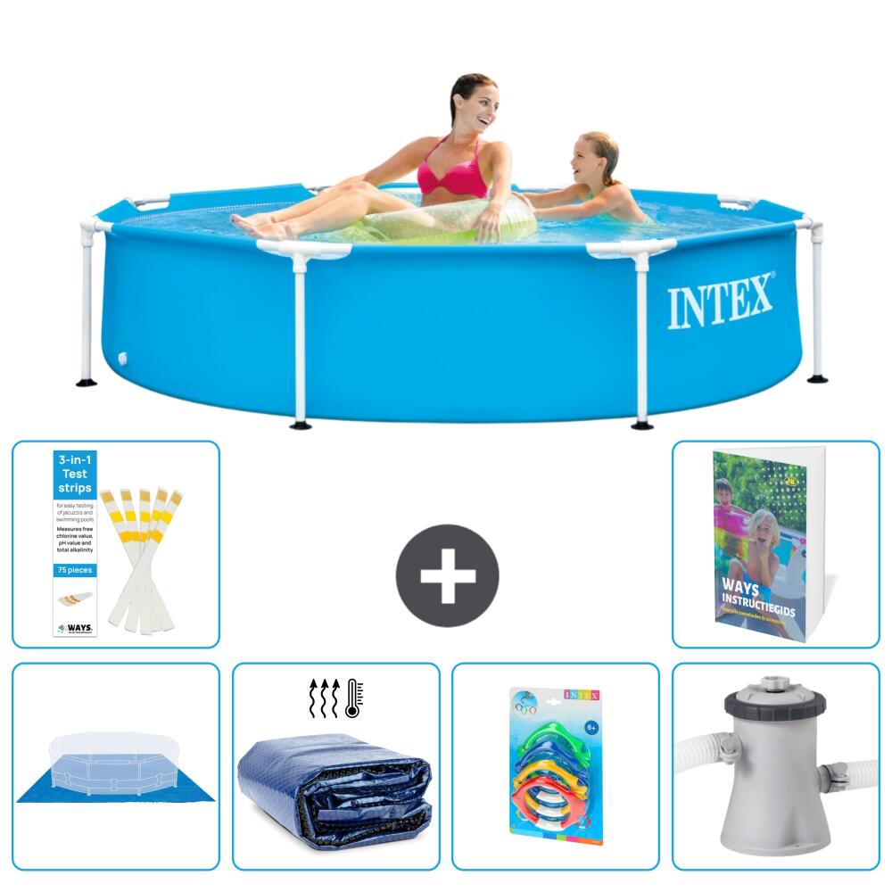 INTEX Basen ze stelażem Okrągły - 244x51 cm - 7-częściowy S46