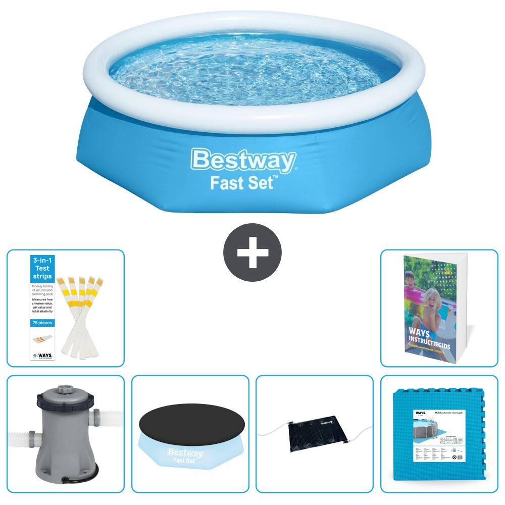 BESTWAY Basen Fast Set Okrągły - 244x61 cm - 7-częściowy S273