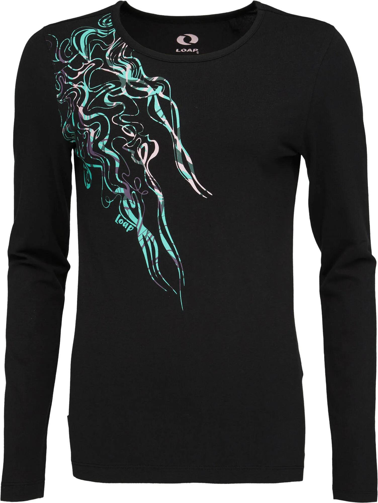 T-shirt damski Loap Abmora czarny, długi rękaw