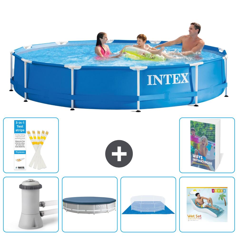INTEX Basen ze stelażem Okrągły - 366x76 cm - 7-częściowy S322