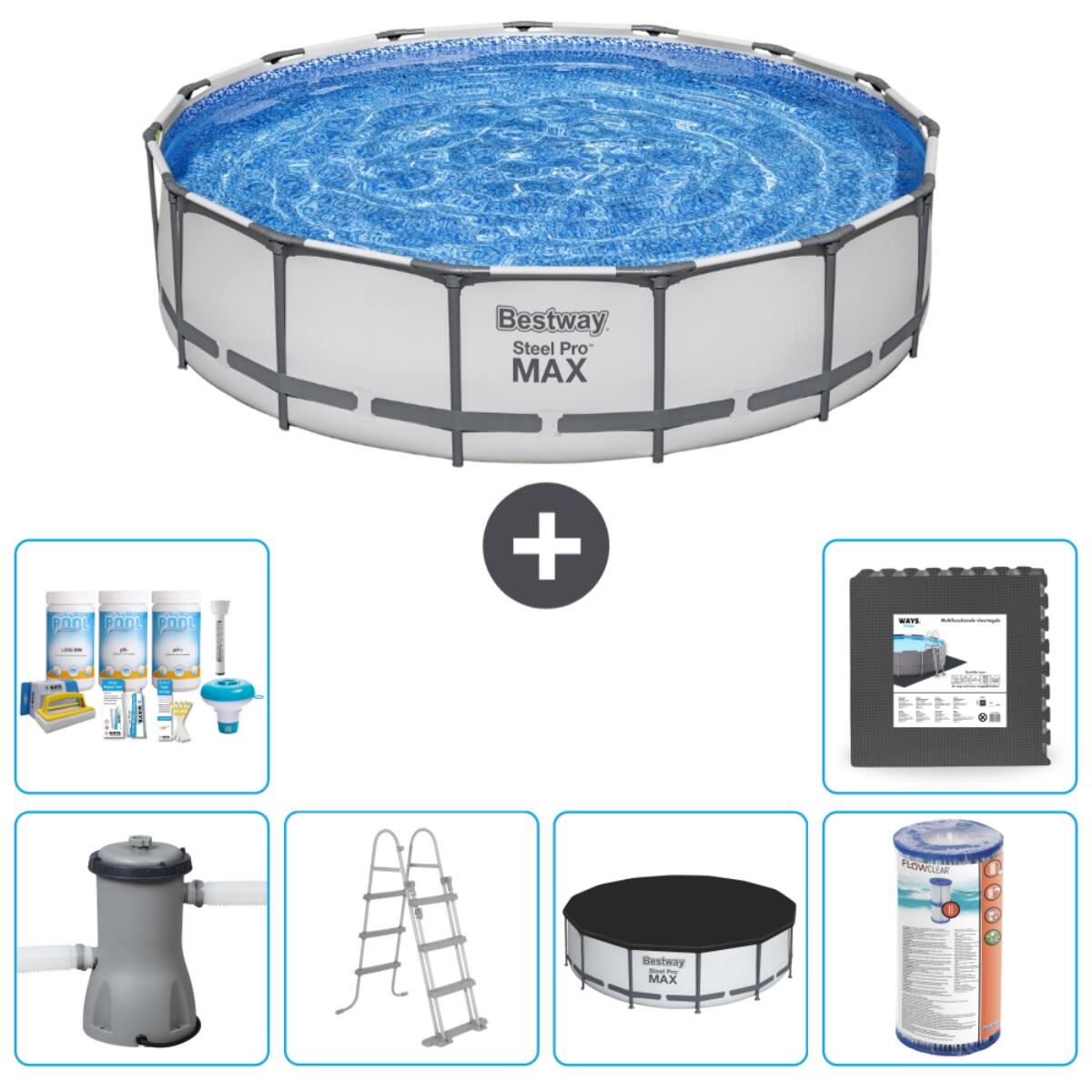 Basen Okrągły Bestway Steel Pro MAX - 457x122 cm + Akcesoria