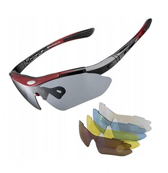Okulary rowerowe / sportowe z polaryzacją, wymienne szkła ROCKBROS UV400 (10001)