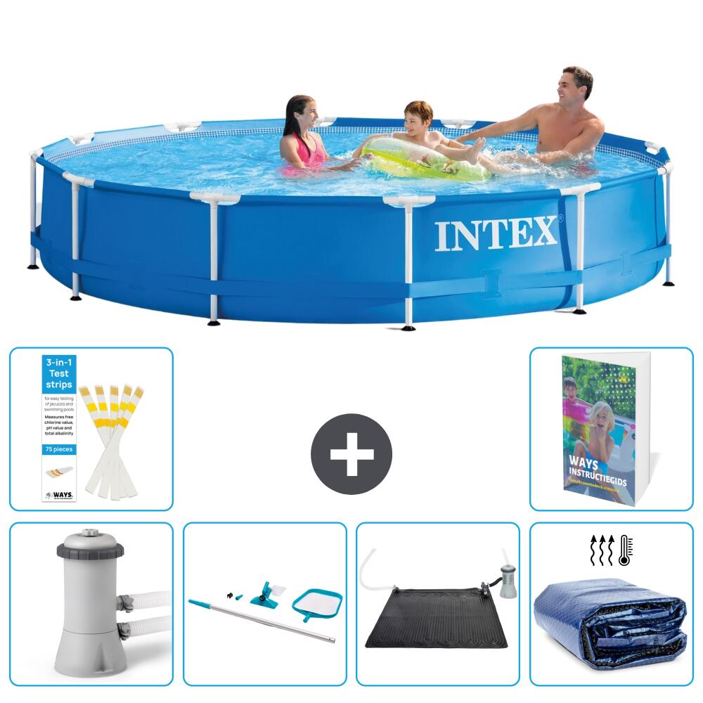 INTEX Basen ze stelażem Okrągły - 366x76 cm - 7-częściowy S235