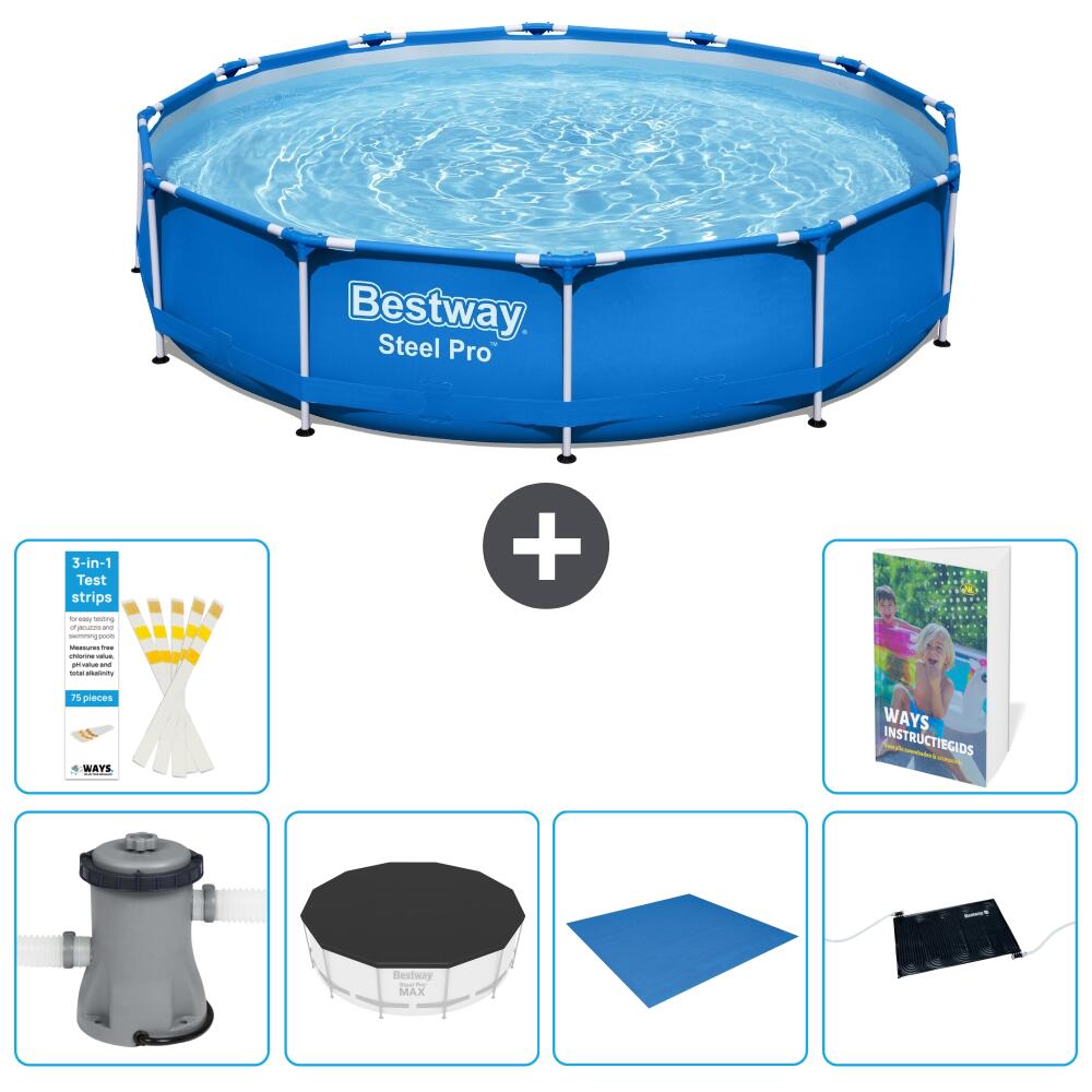 BESTWAY Basen Steel Pro Okrągły - 366x76 cm - 7-częściowy S214