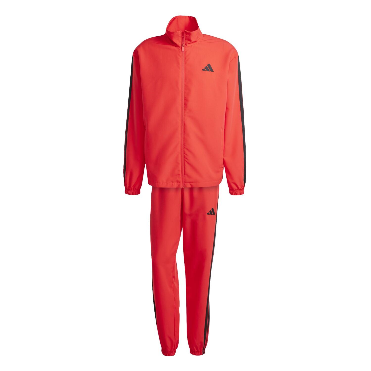 Dres męski adidas Sportswear Basic 3-Stripes Woven czerwony JI8851