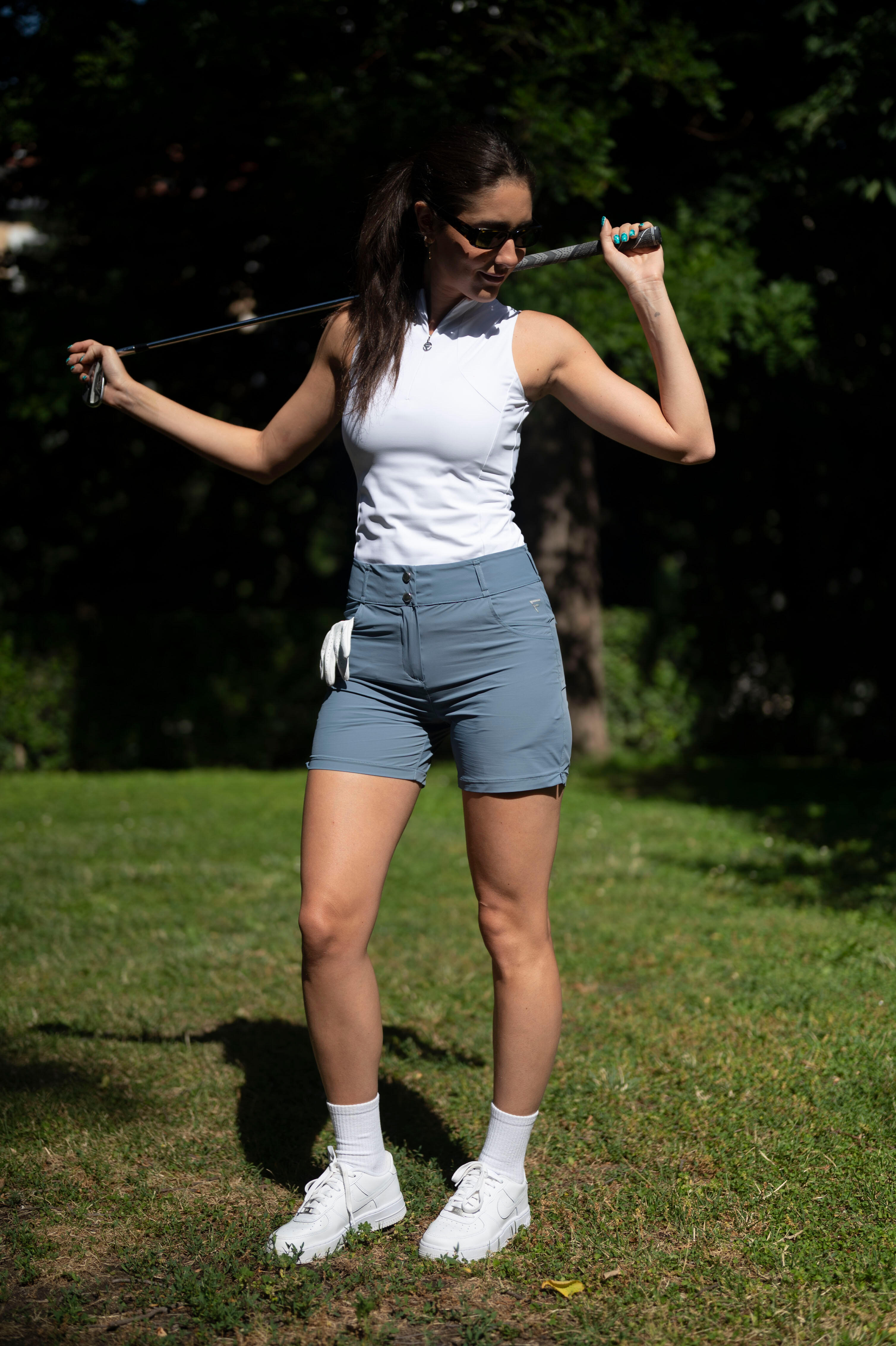 Damskie szorty golfowe Cabot – Wysoki stan, oddychające, ultralekkie