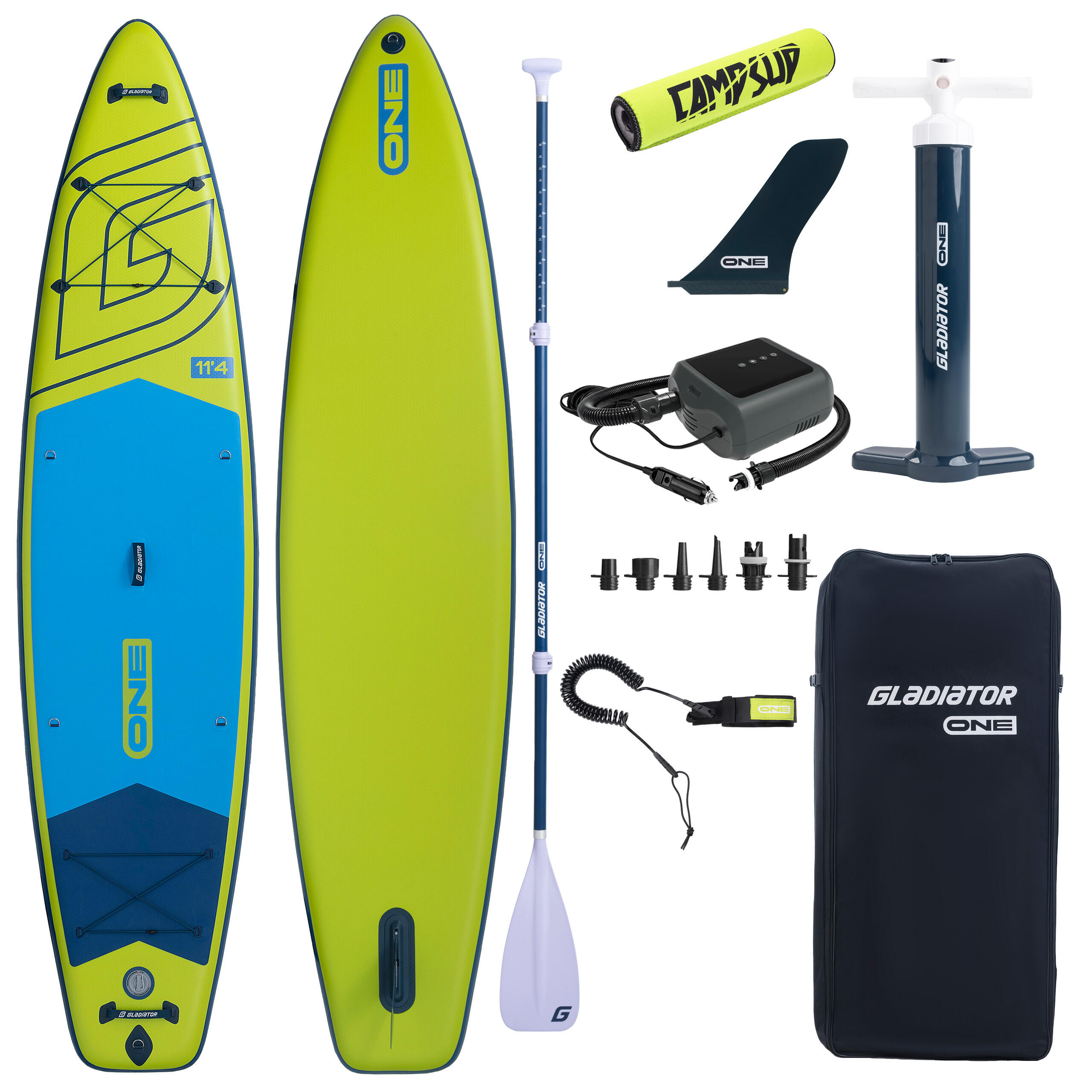 Deska SUP Gladiator ONE 11'4 Touring Lime 2026 + Bojka + Pompka elektryczna