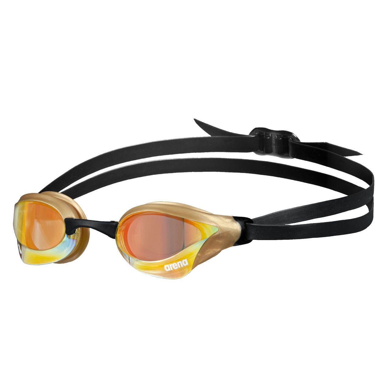 Okulary startowe Arena COBRA CORE SWIPE MIRROR ONE SIZE YELLOW COPPER-GOLD