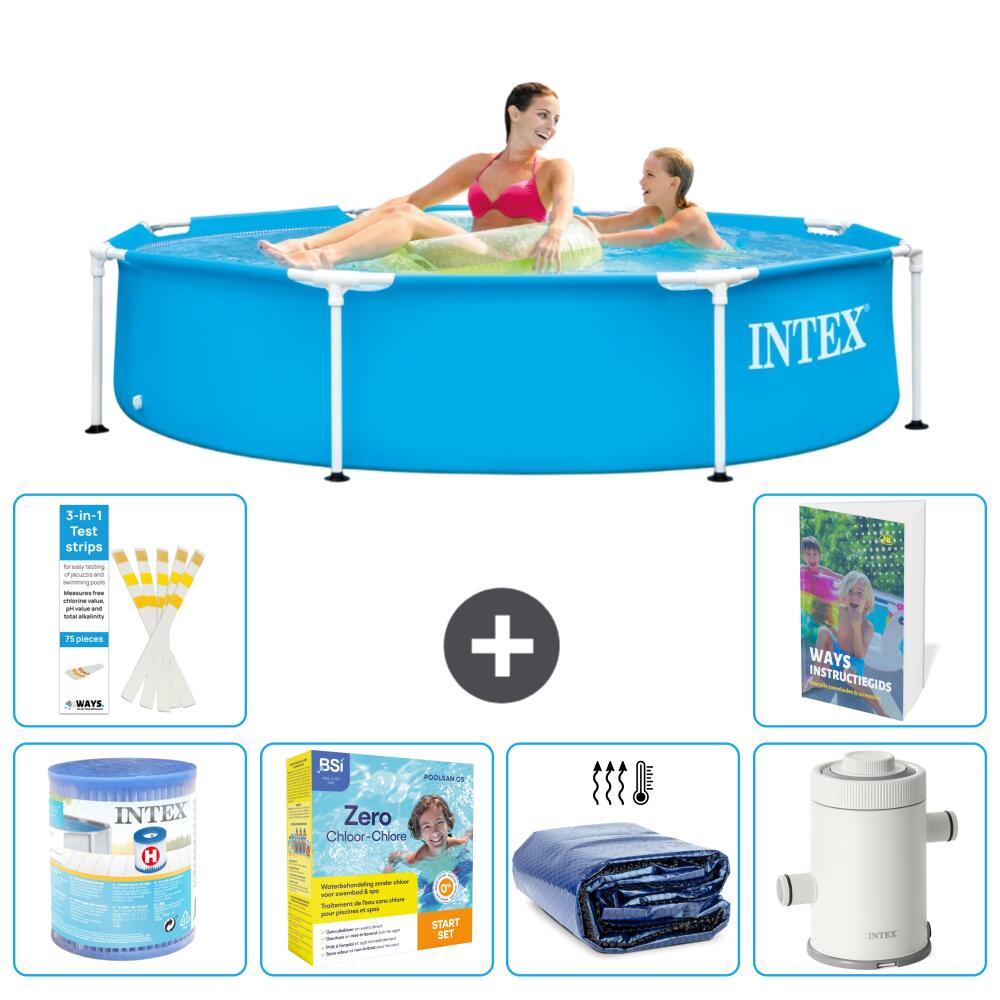 INTEX Basen ze stelażem Okrągły - 244x51 cm - 7-częściowy S65