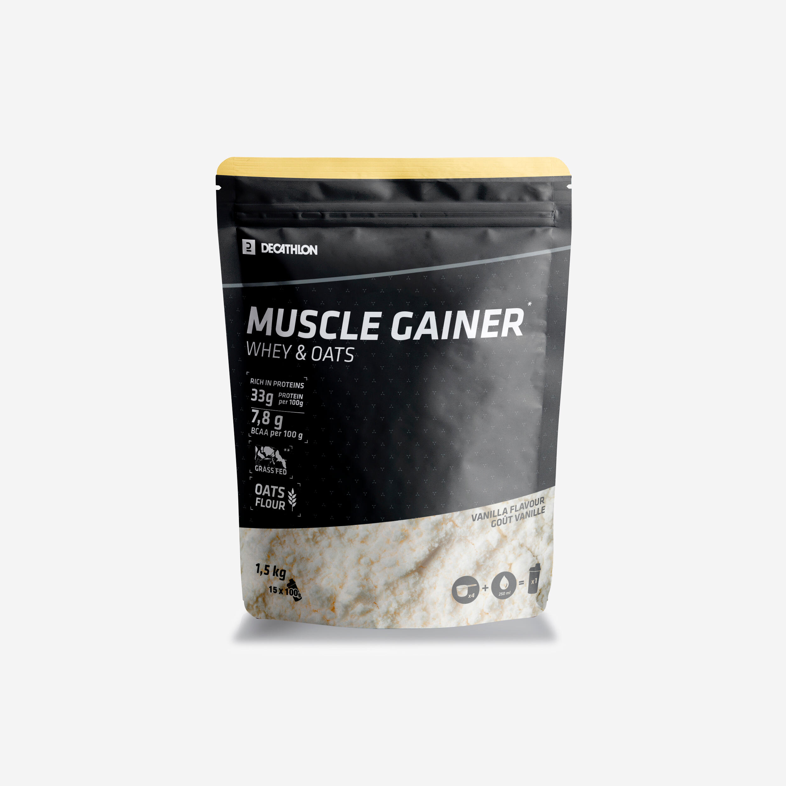 Odżywka Muscle Gainer owies i serwatka smak waniliowy 1,5 kg