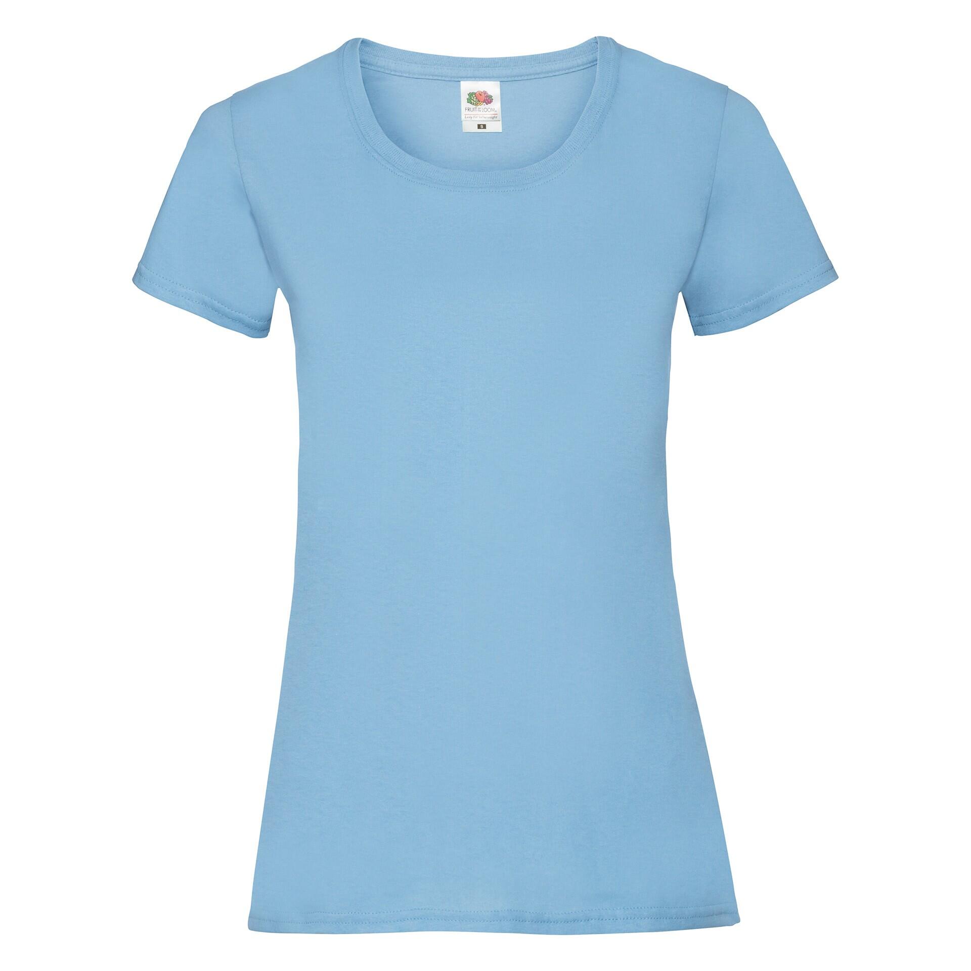 T-shirt damski Fruit Of The Loom Valueweight Azul Cielo