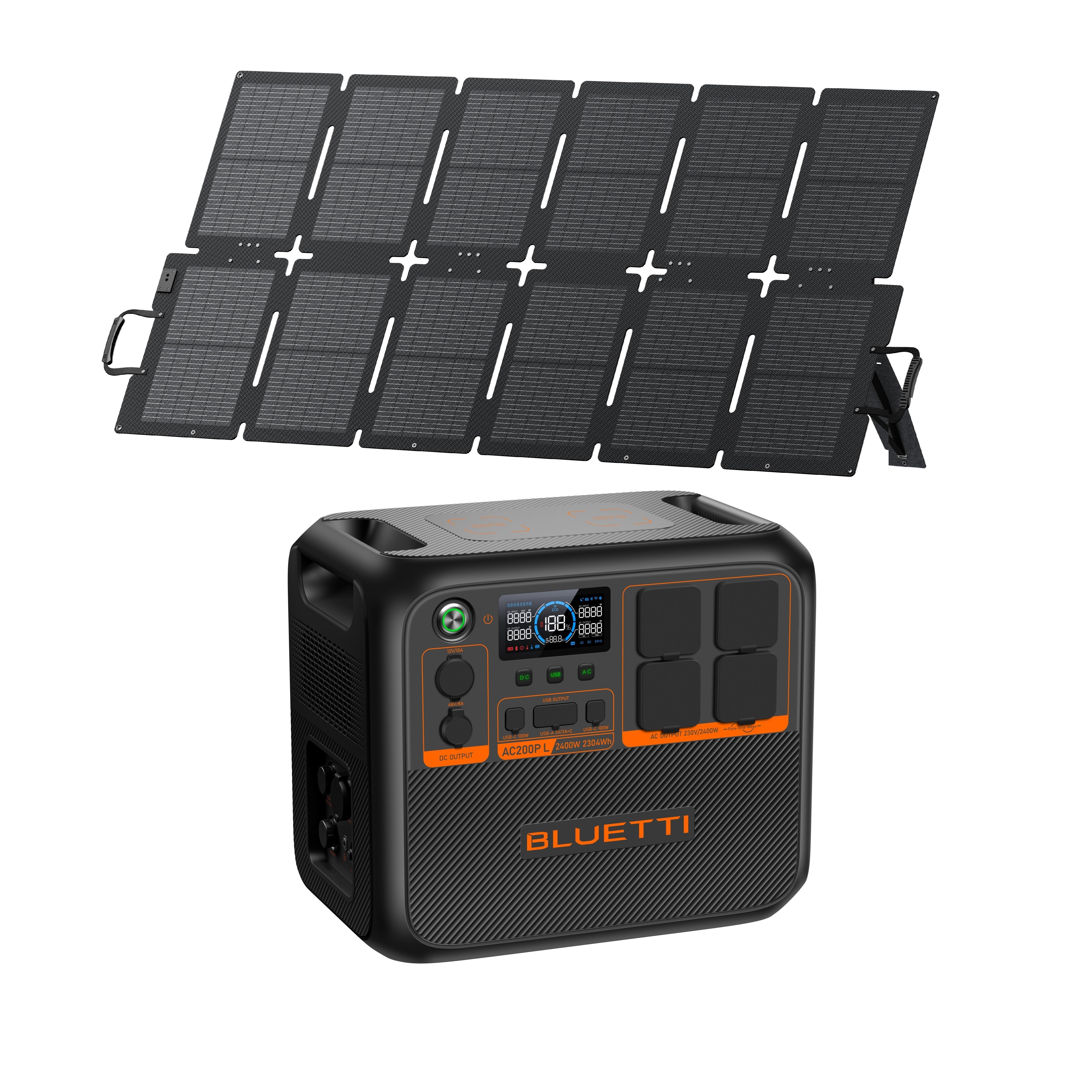 Zestaw stacja zasilania BLUETTI AC200PL z panelem solarnym 220 W
