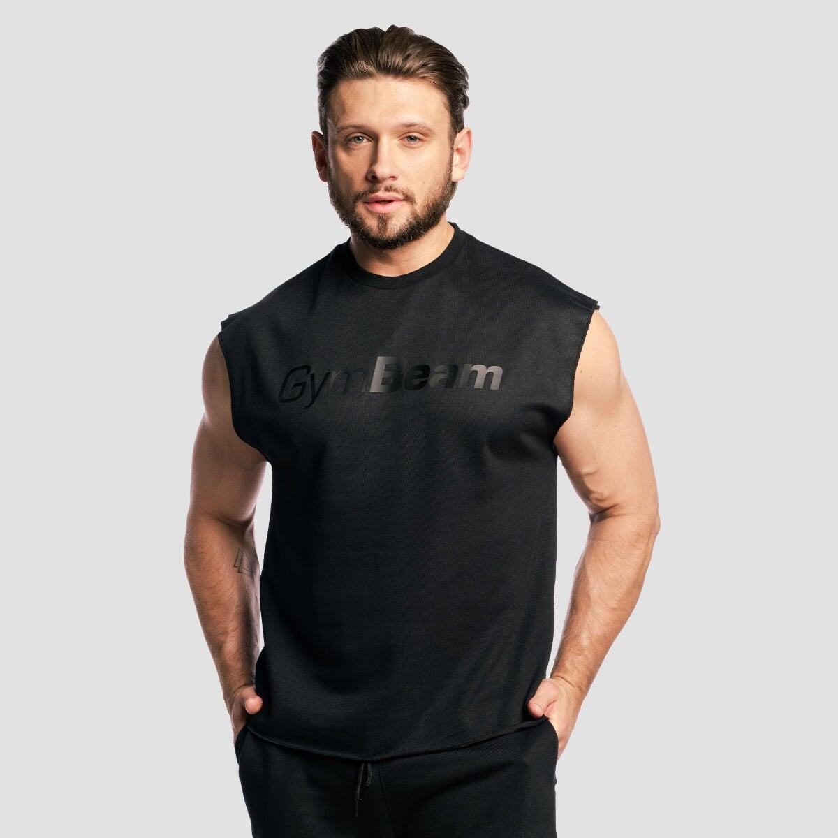 Top męski fitness bez rękawów oversize czarny Apex