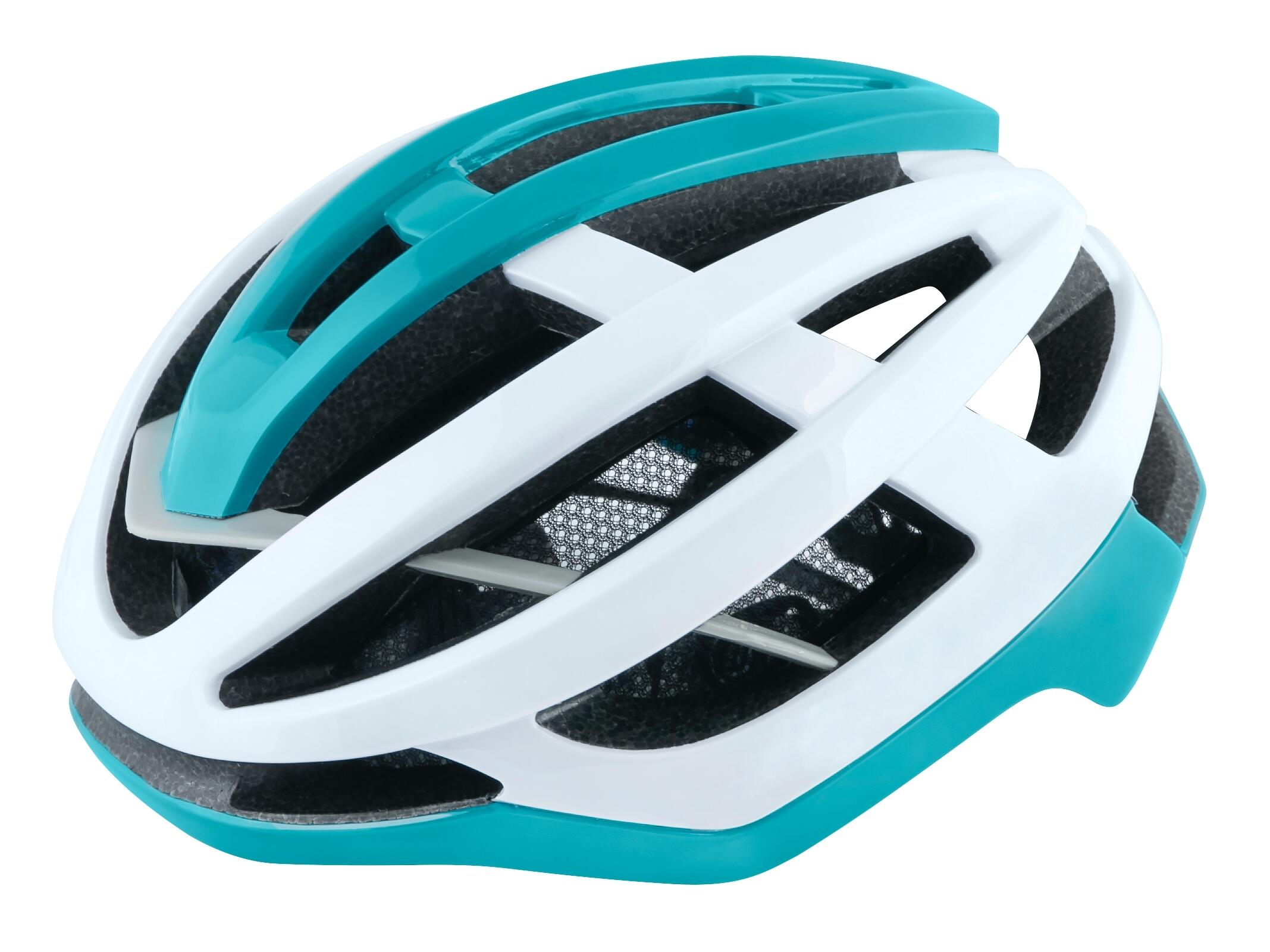 Kask kolarski FORCE LYNX biało-turkusowy