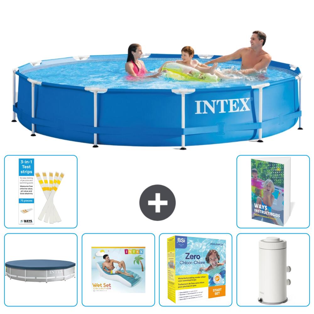 INTEX Basen ze stelażem Okrągły - 366x76 cm - 7-częściowy S135