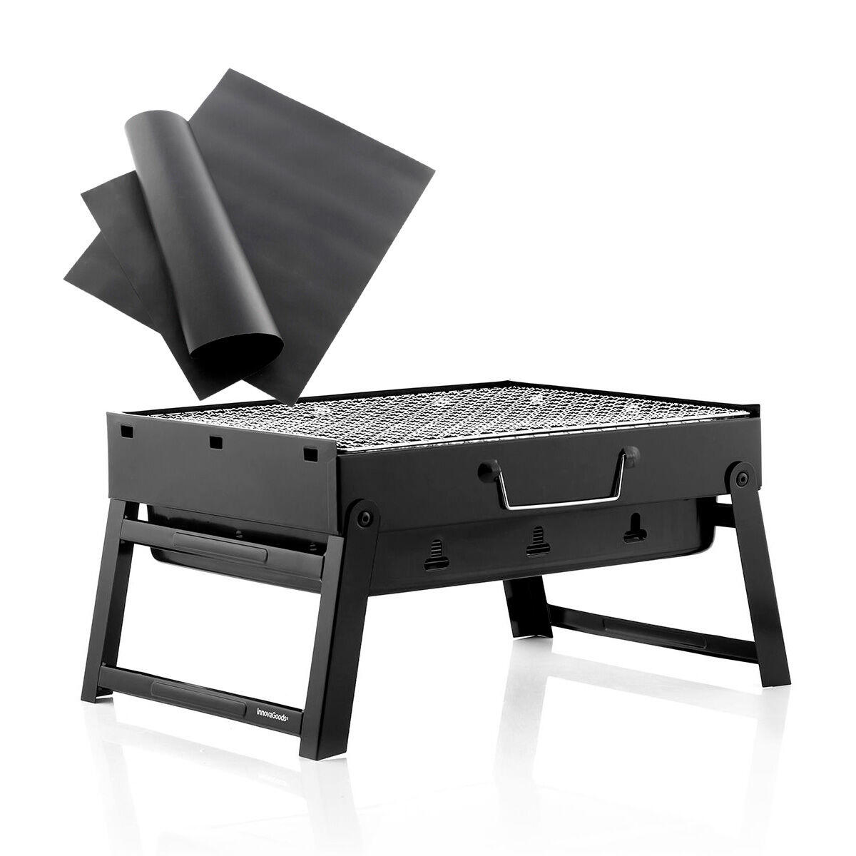 Zestaw 2 mat do piekarnika lub grilla i przenośny grill InnovaGoods