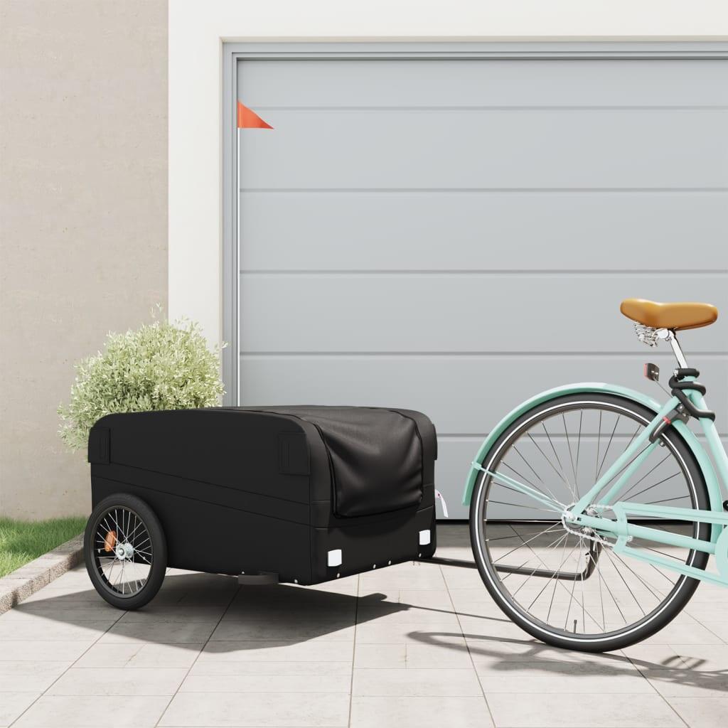 Przyczepka rowerowa VidaXL 45 kg żelazo czarna