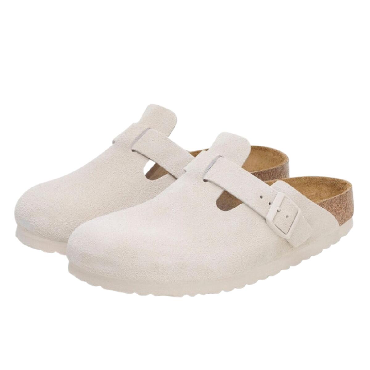 Birkenstock Boston Antique White Suede