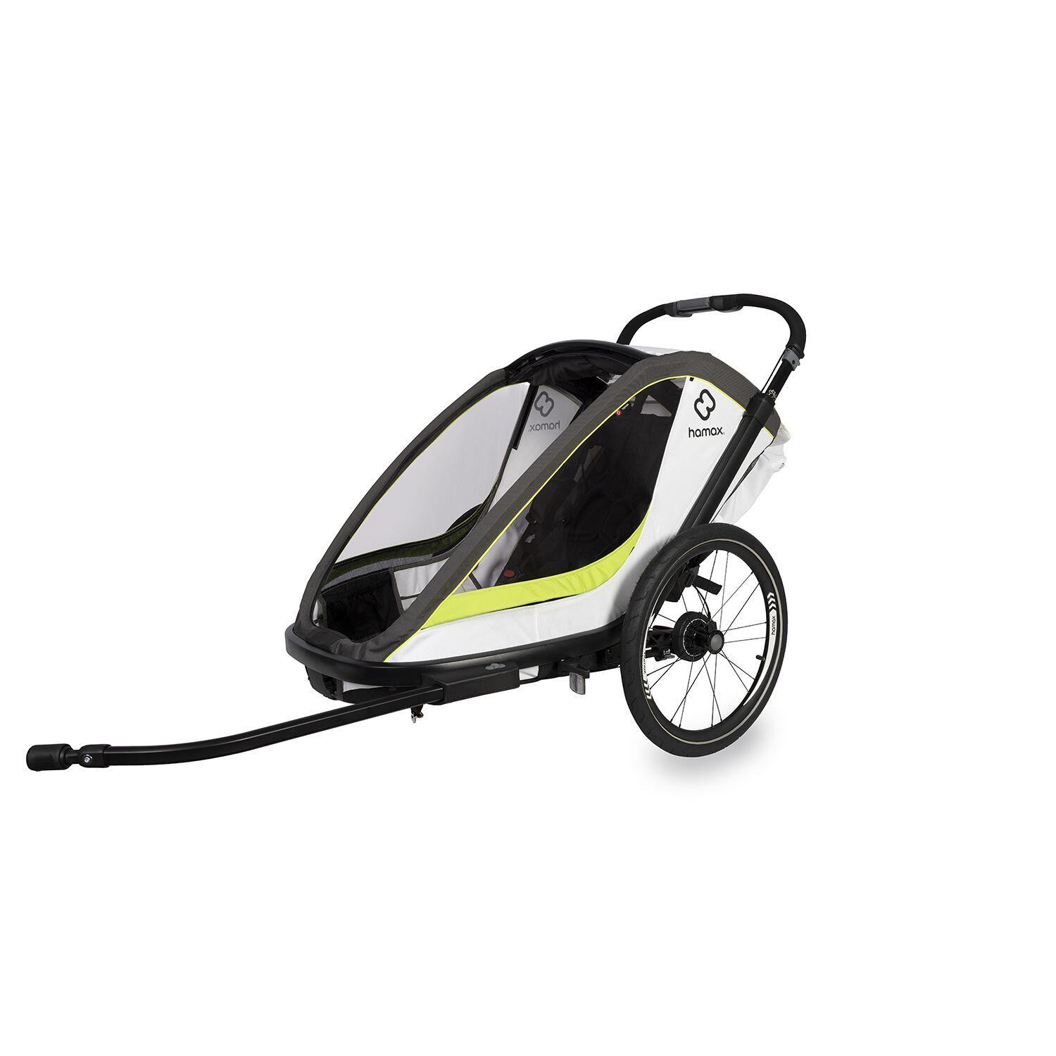 Przyczepka Rowerowa dla Dzieci Hamax Breeze TWIN biało-zielona