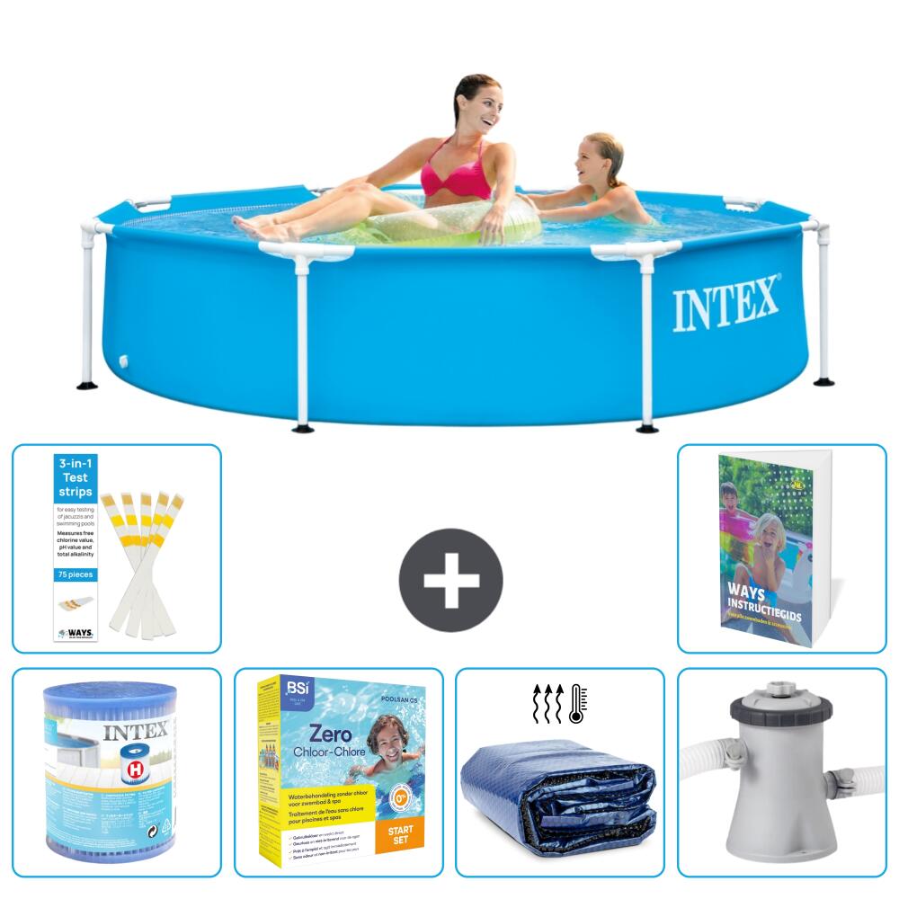 INTEX Basen ze stelażem Okrągły - 244x51 cm - 7-częściowy S50