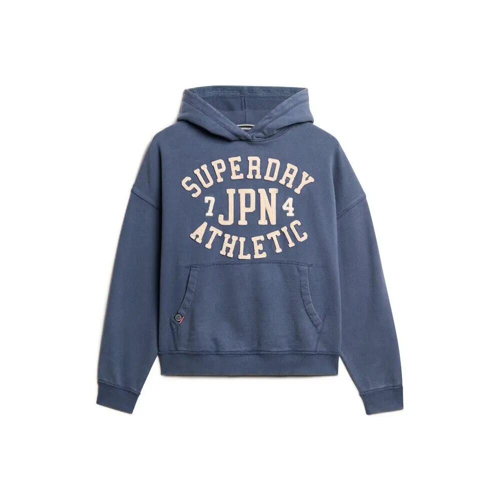 Kobiecą bluzę z kapturem w oversize'owym rozmiarze z haftem Superdry Athletic Es