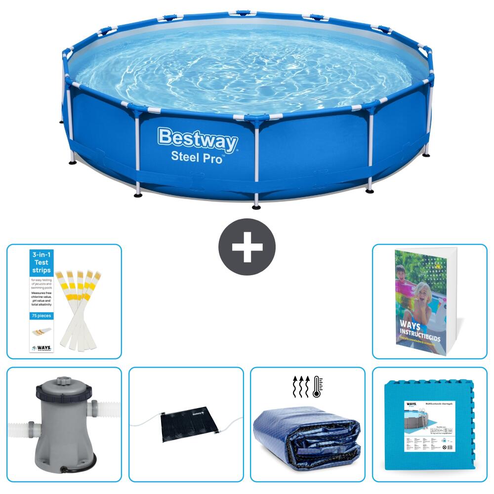 BESTWAY Basen Steel Pro Okrągły - 366x76 cm - 7-częściowy S340