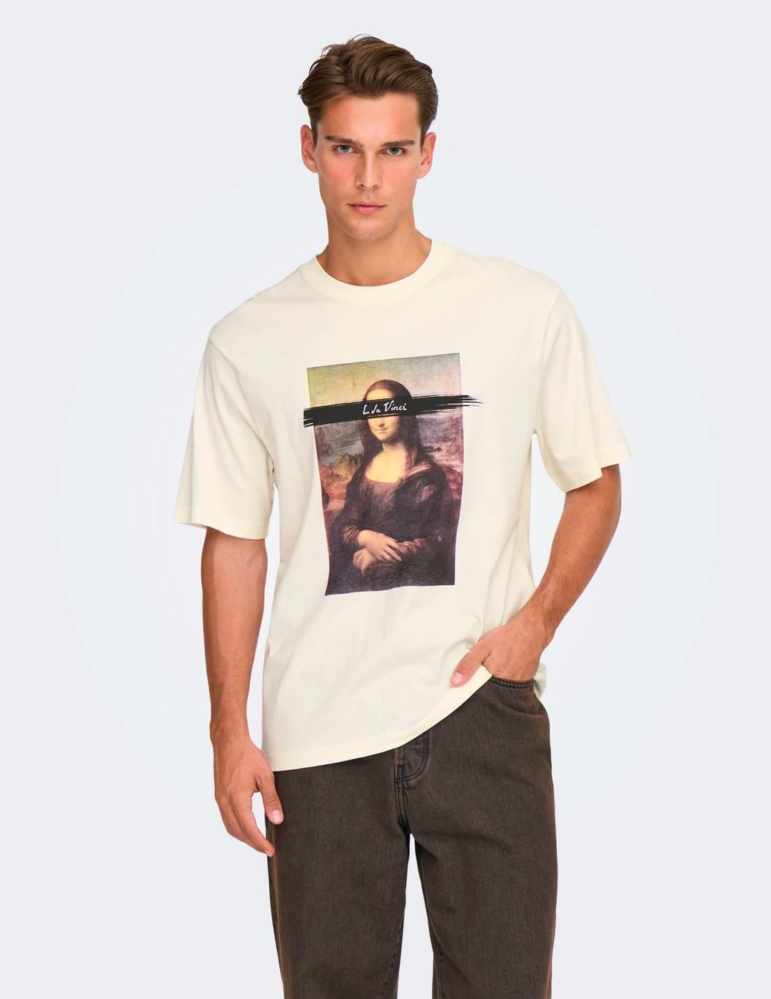 Koszulka crop top Mężczyzna ONLY & SONS Onsmonalisa Rlx Ss Lic Tee Vd
