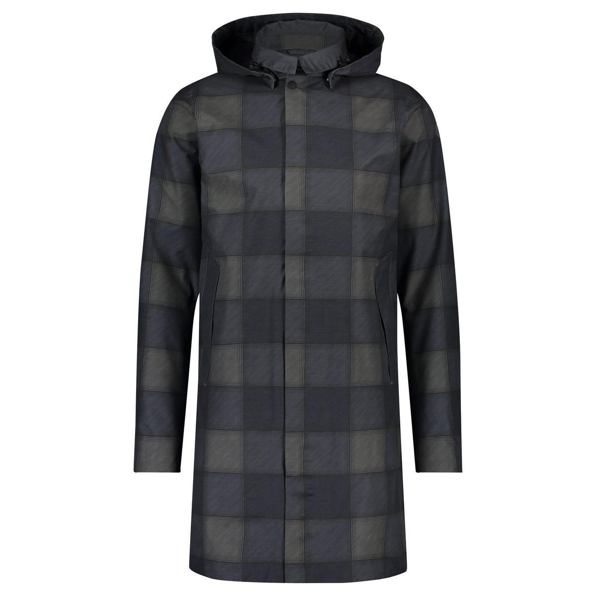 Mac Rain Jacket Men Navy Green Check