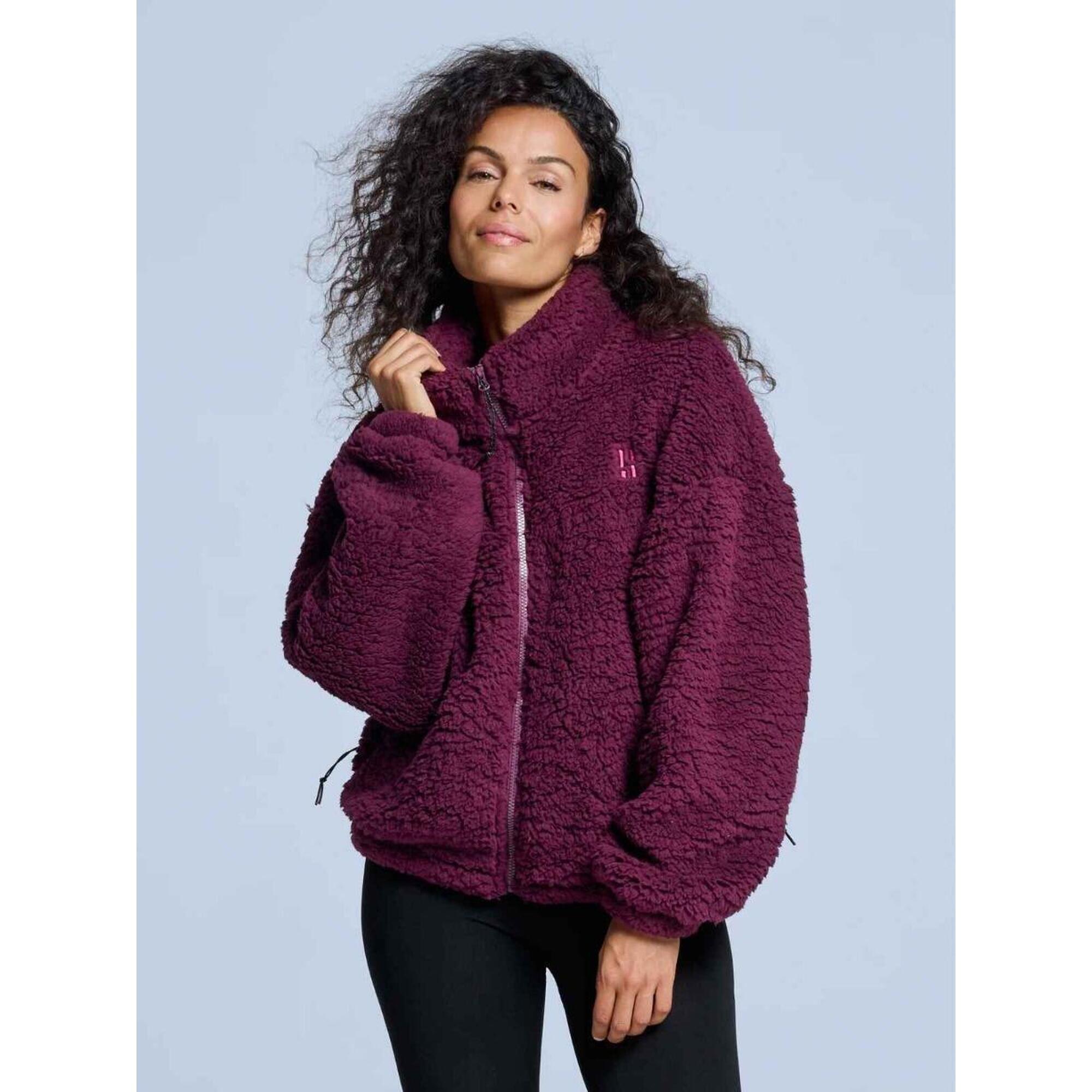 Kurtka Fluffy - Damska - Cztery pory roku - Miś - Bordowa