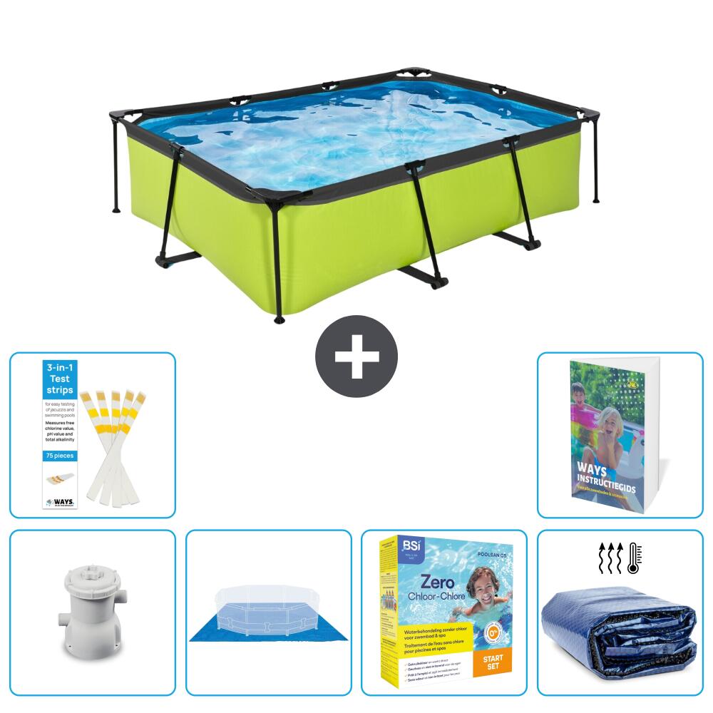 EXIT TOYS Basen Prostokątny - 220x150x65 cm - 7-częściowy S245