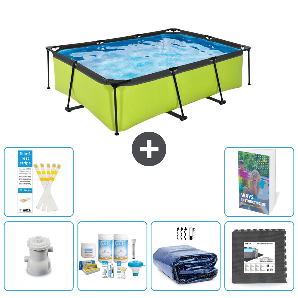 EXIT TOYS Basen Prostokątny - 220x150x65 cm - 7-częściowy S233