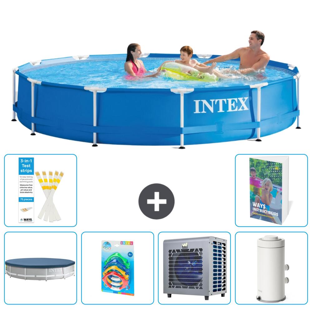 INTEX Basen ze stelażem Okrągły - 366x76 cm - 7-częściowy S164